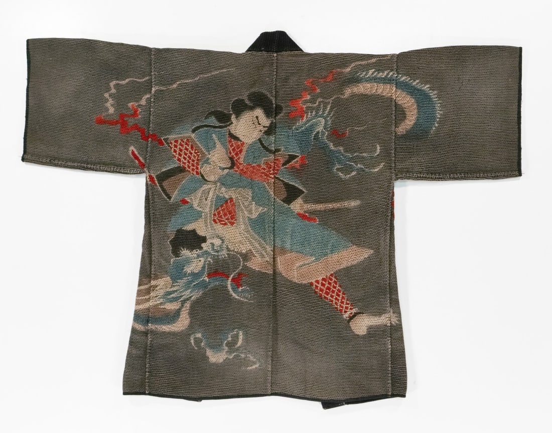 A BRIGHTLY COLORED 19TH C. JAPANESE FIREMAN'S COAT (1 of 3)