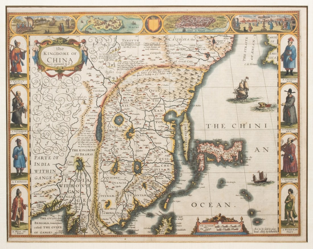 A JOHN SPEED 17TH CENTURY MAP OF THE KINGDOME OF CHINA (1 of 9)