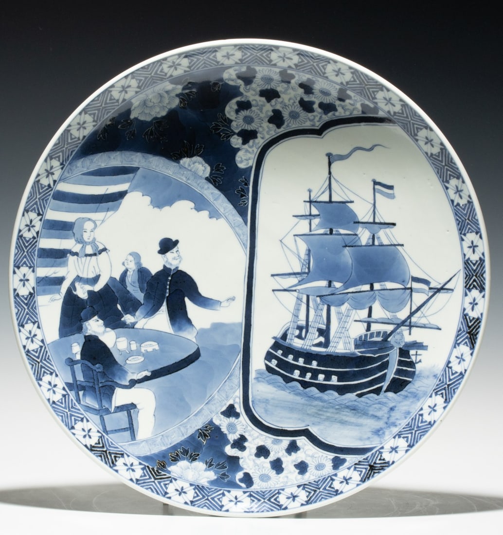 A MEIJI JAPANESE ARITA CHARGER WITH DUTCHMEN AND SHIP (1 of 13)
