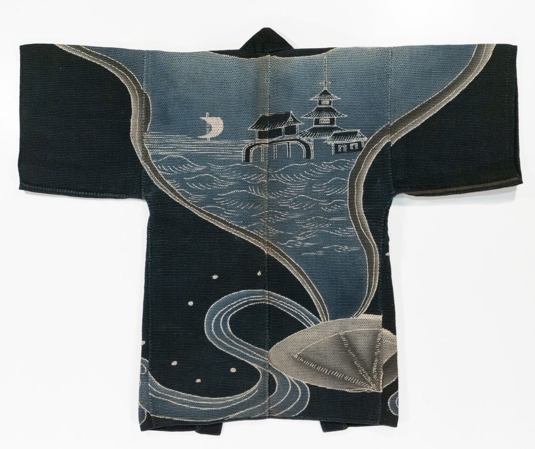 AN UNUSUAL SCENIC DESIGN JAPANESE FIREMAN'S COAT (1 of 3)