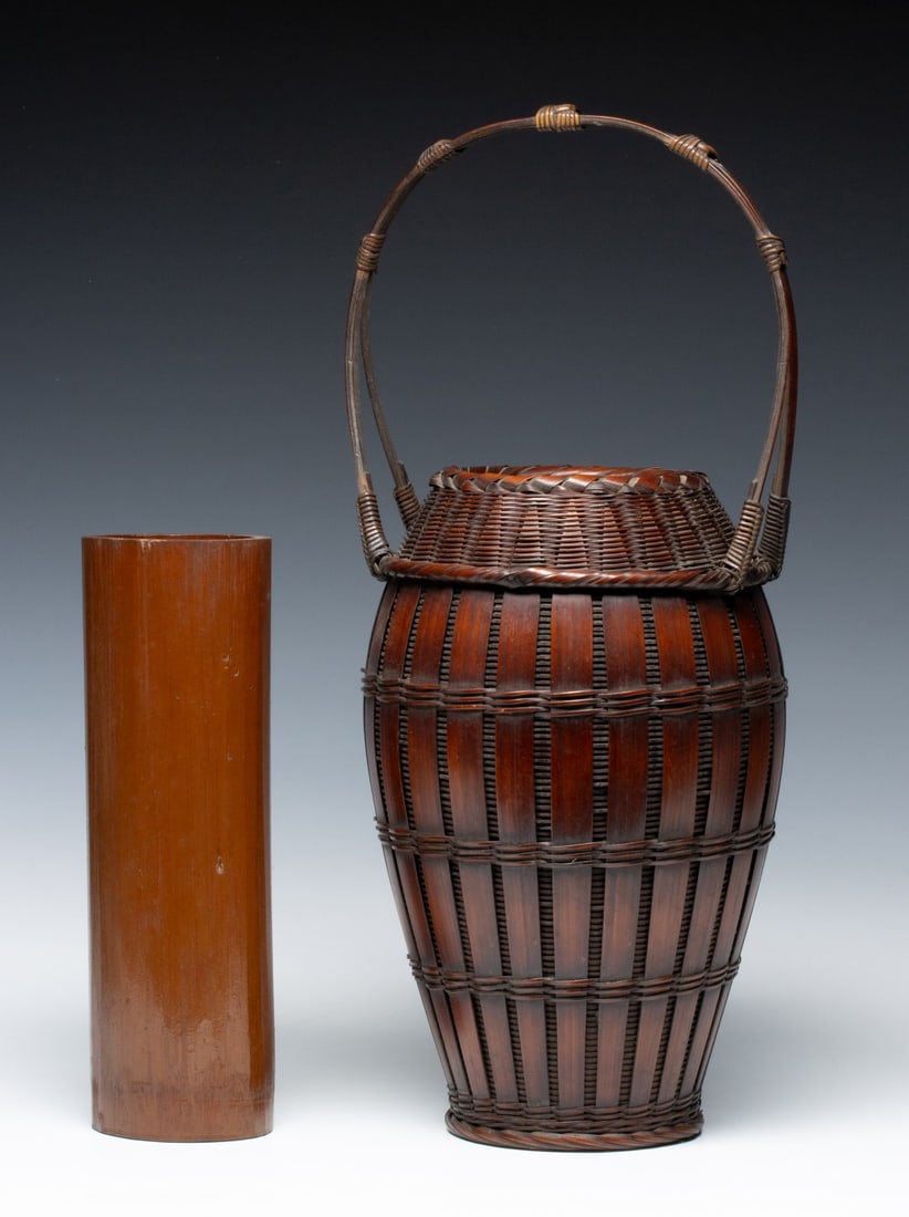 A GOOD JAPANESE BAMBOO IKEBANA BASKET, ADAIR ESTATE (1 of 10)