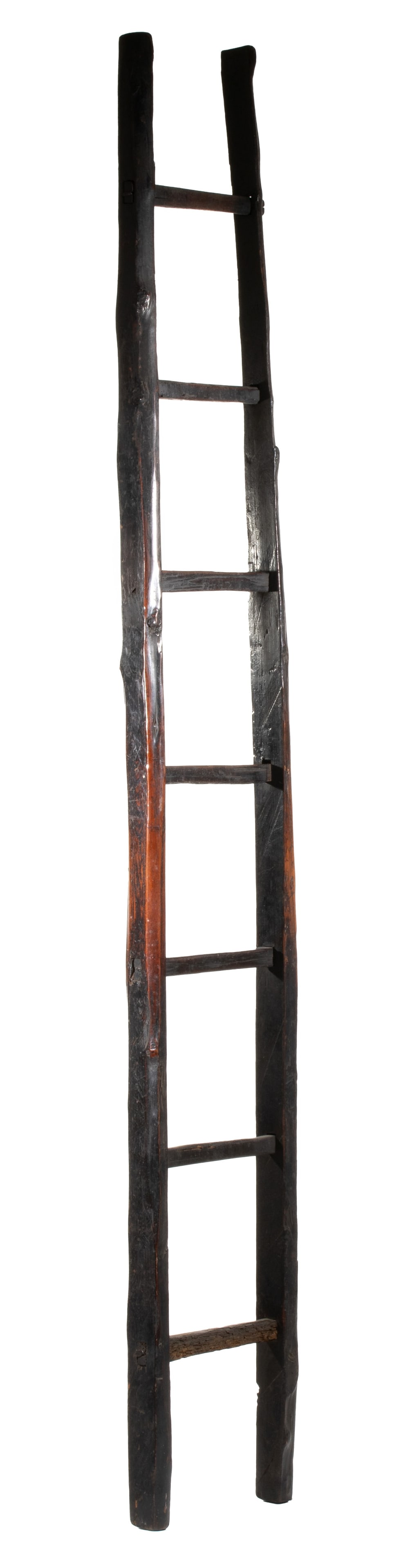 A 19C. JAPANESE PRIMITIVE SOOT-STAINED FIREMAN'S LADDER (1 of 13)
