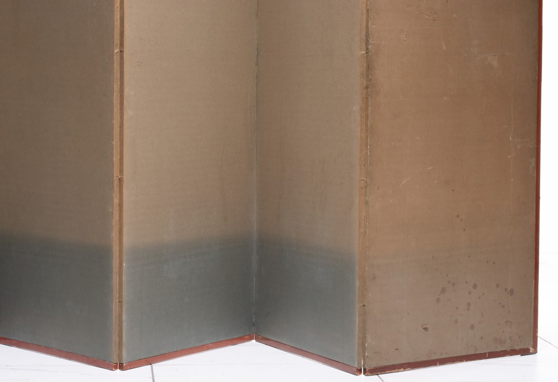 A FINE JAPANESE SIX PANEL SILVER LEAF FOLDING SCREEN - 14