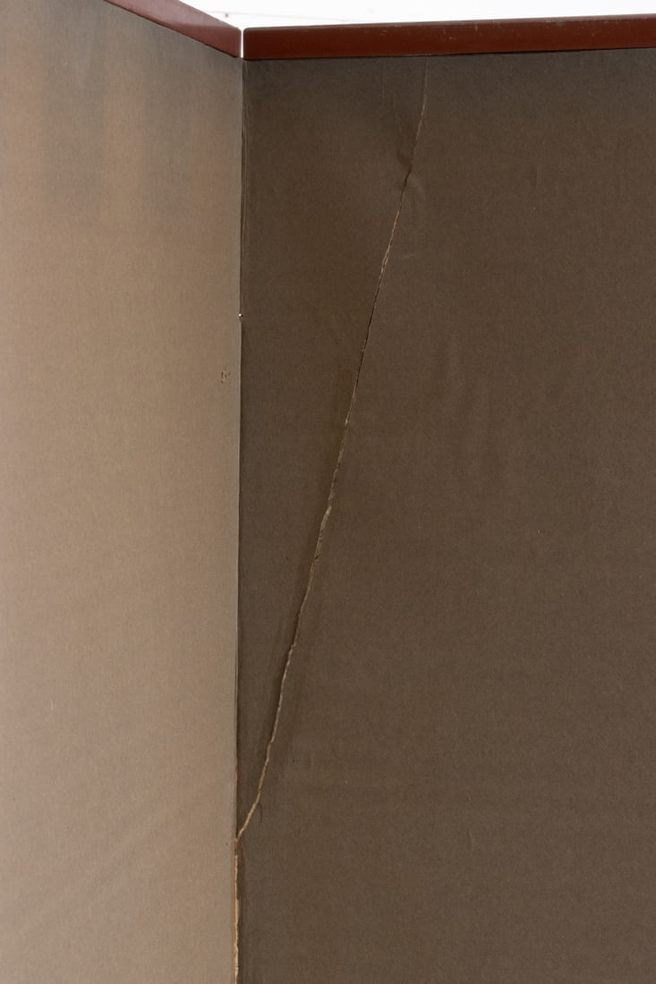 A FINE JAPANESE SIX PANEL SILVER LEAF FOLDING SCREEN - 17