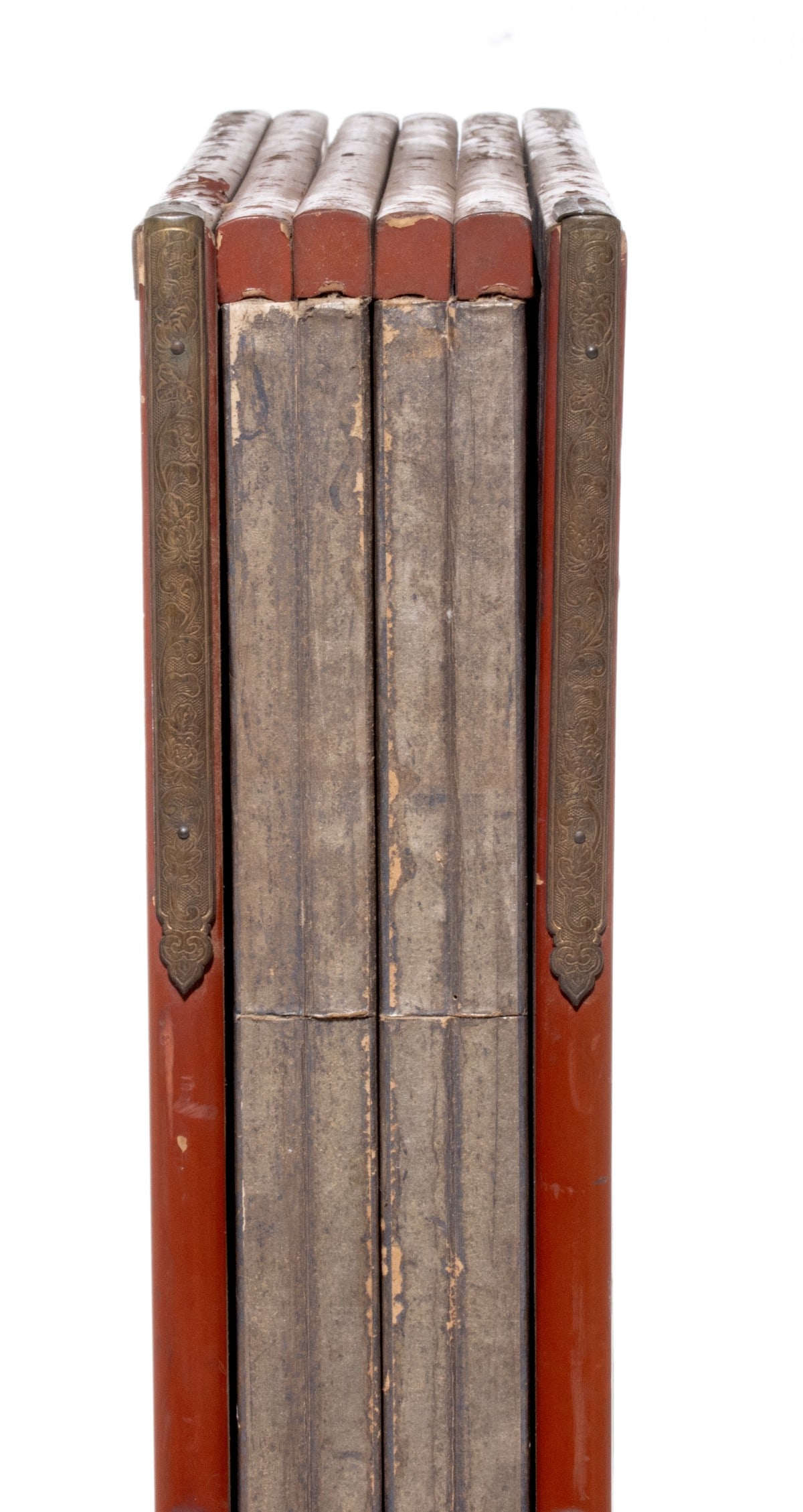 A FINE JAPANESE SIX PANEL SILVER LEAF FOLDING SCREEN - 9