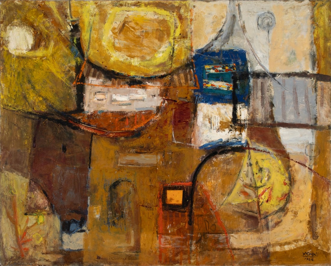 CHEN YIN-HUI (TAIWANESE 1931-2024) 1968 OIL ON CANVAS (1 of 15)