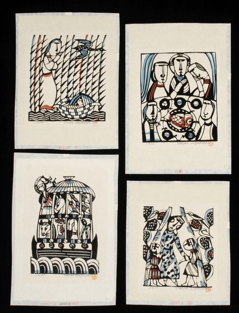 SADAO WATANABE (1913-1996) FOUR PENCIL SIGNED PRINTS (1 of 18)