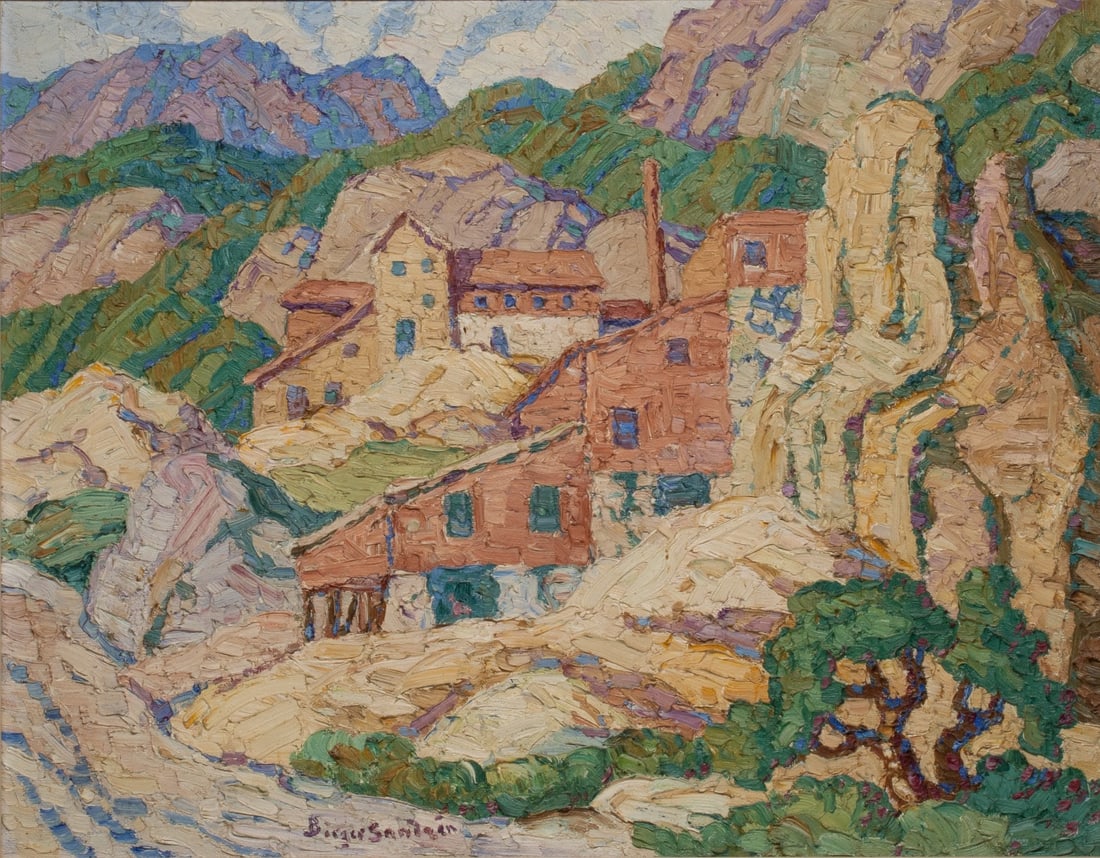 BIRGER SANDZEN (1871-1954) COLORADO SCENE OIL ON CANVAS (1 of 17)
