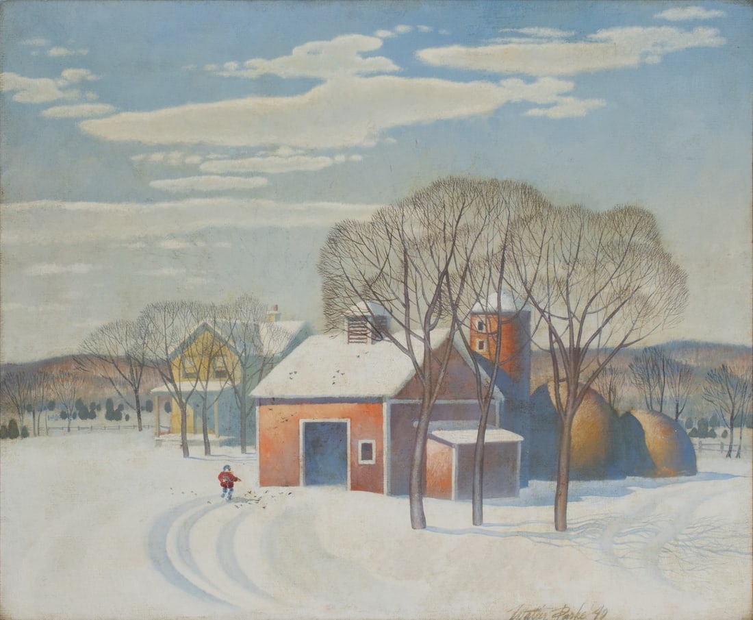 WALTER PARKE (1909-1994) 1940 MIDWEST REGIONALIST OIL (1 of 12)