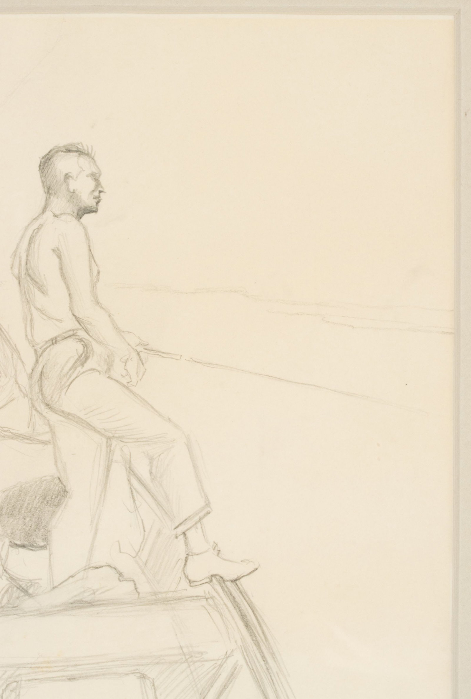 THOMAS HART BENTON: TWO UNSIGNED GRAPHITE STUDIES - 4
