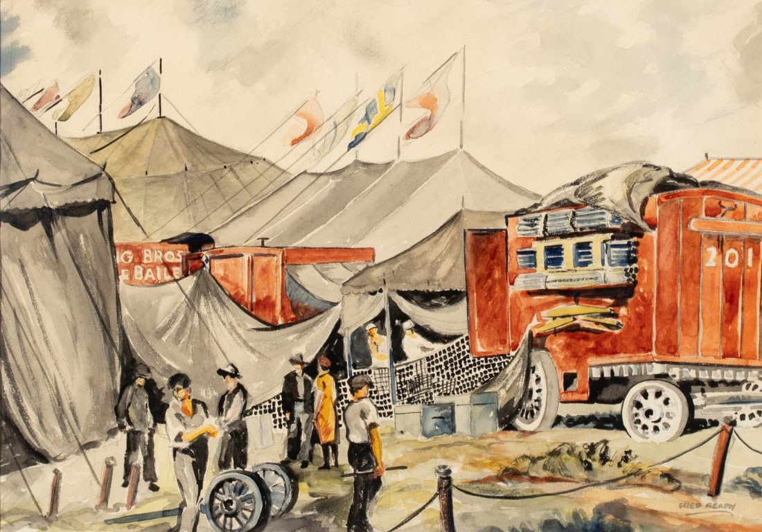 FRED GEARY (1894-1946) RARE WATERCOLOR ON PAPER (1 of 12)
