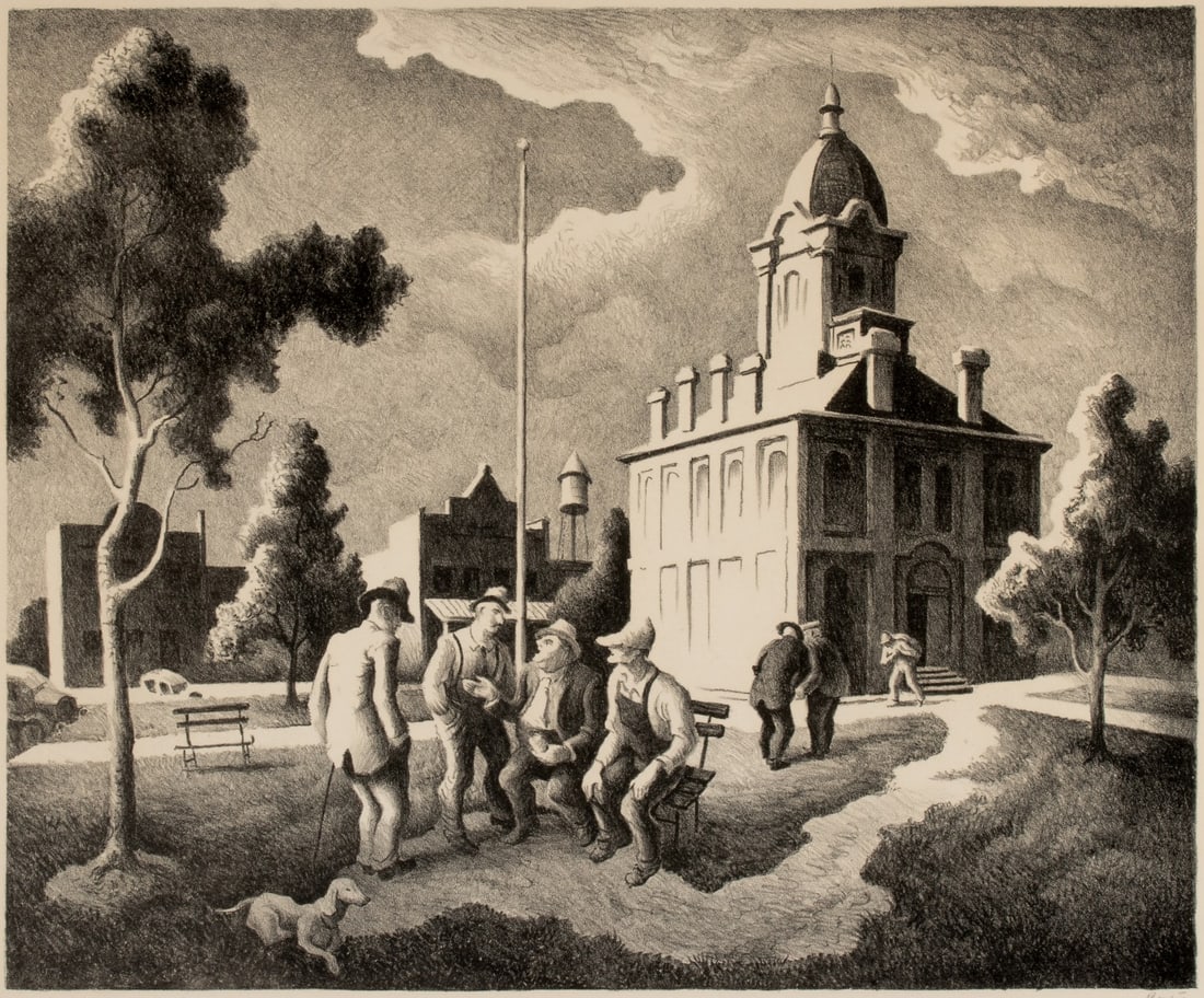 THOMAS HART BENTON (1889-1975) PENCIL SIGNED LITHOGRAPH (1 of 10)