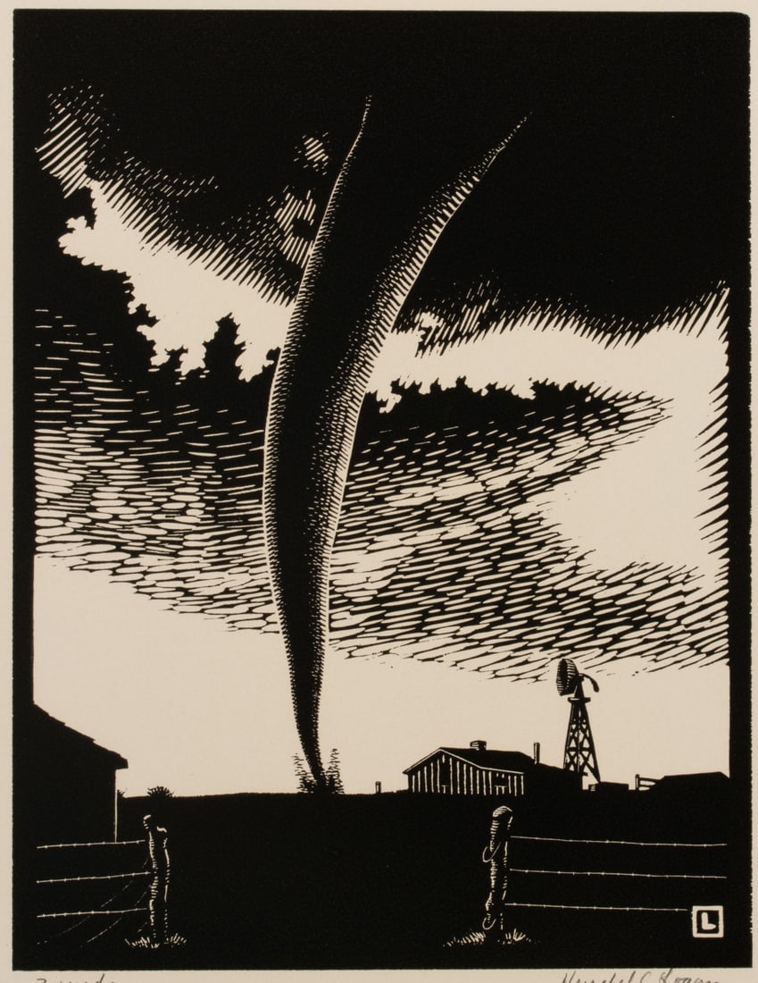HERSCHEL LOGAN (1901-1987) RARE PENCIL SIGNED WOODCUT (1 of 13)
