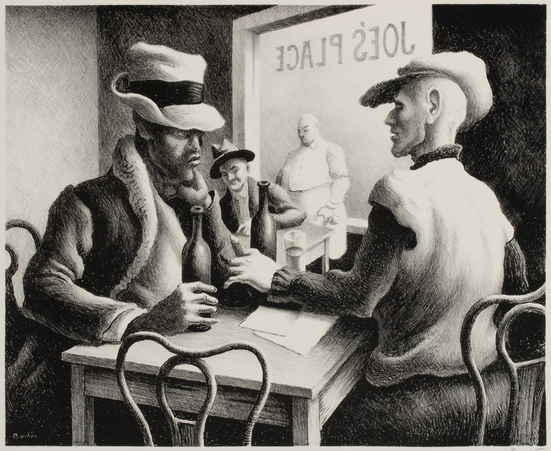 THOMAS HART BENTON (1889-1975) PENCIL SIGNED LITHOGRAPH (1 of 12)