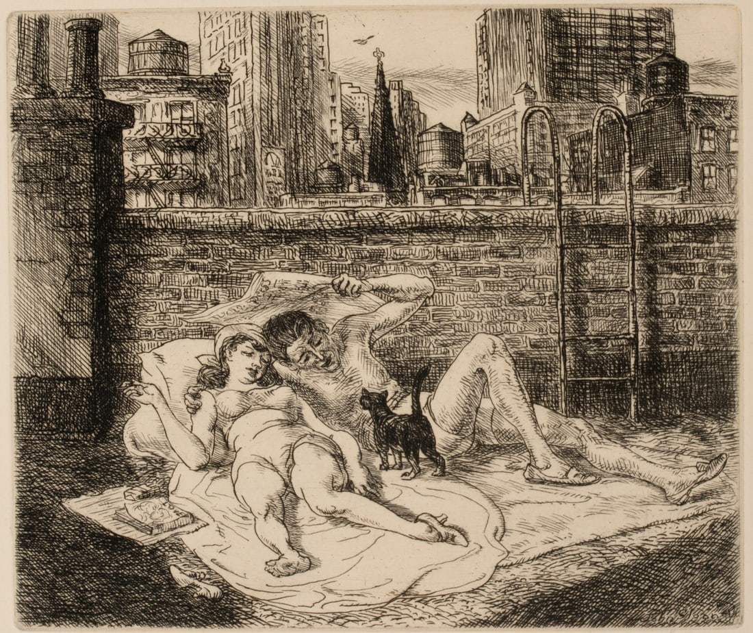 JOHN SLOAN (1871-1951) PENCIL SIGNED ETCHING (1 of 14)
