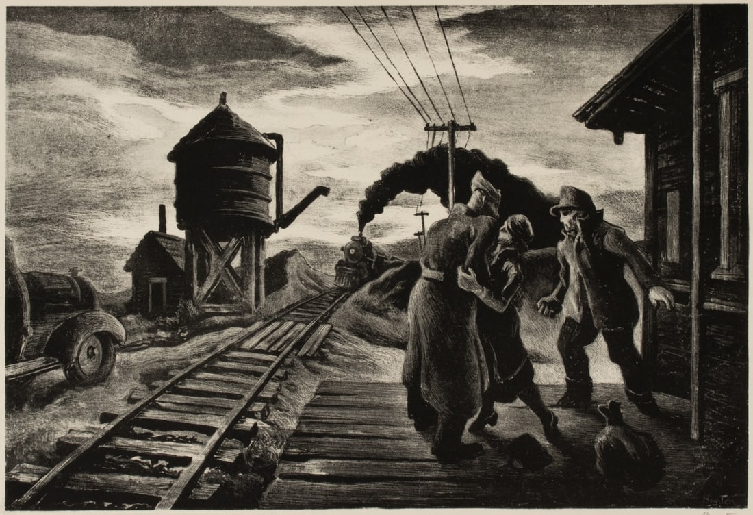 THOMAS HART BENTON (1889-1975) PENCIL SIGNED LITHOGRAPH (1 of 15)
