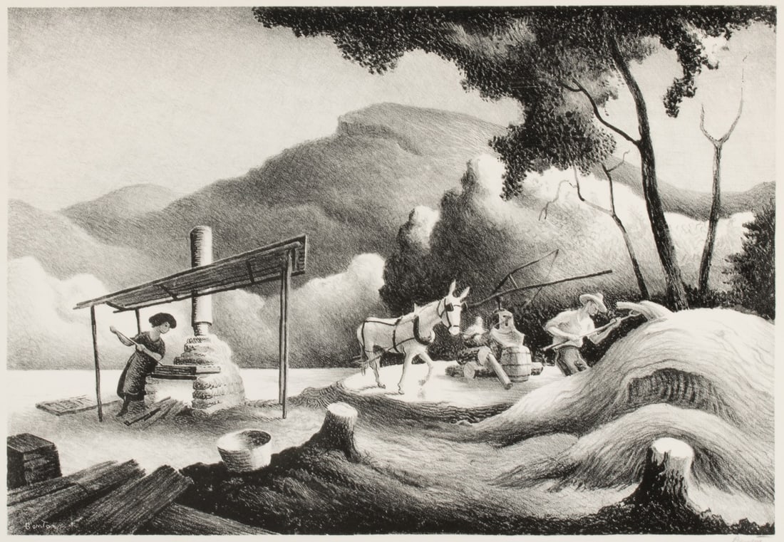 THOMAS HART BENTON (1889-1975) PENCIL SIGNED LITHOGRAPH (1 of 10)