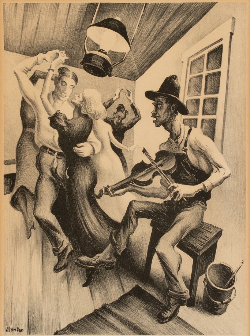 THOMAS HART BENTON (1889-1975) LITHOGRAPH AS FOUND (1 of 11)