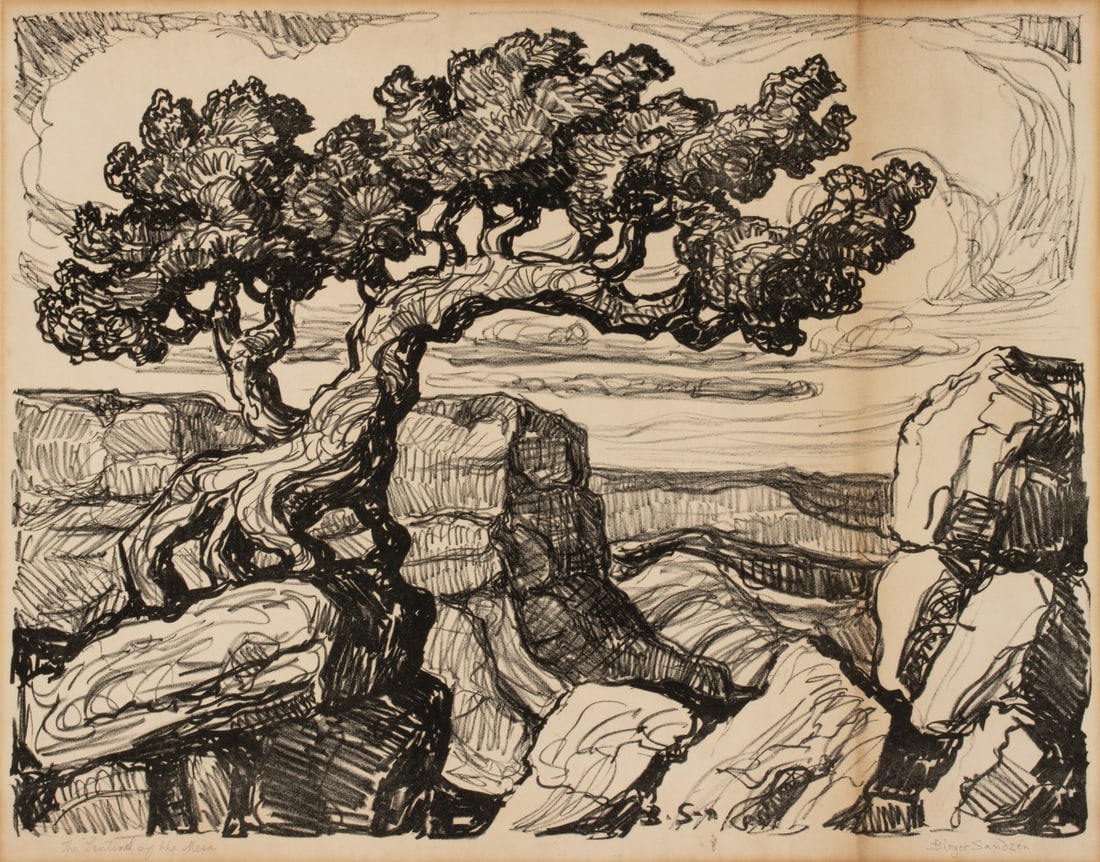 BIRGER SANDZEN (1871-1954) PENCIL SIGNED LITHOGRAPH (1 of 13)