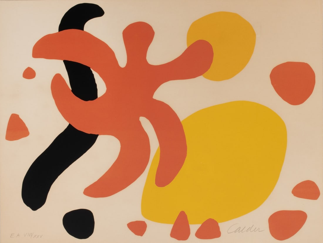 ALEXANDER CALDER (1898-1976) PENCIL SIGNED ARTIST PROOF: Alexander Calder (1898-1976) Les Etoles 1966 The lithograph in colors is inscribed E.A. XVIII/XXV in pencil lower left, an artist's proof aside from the numbered edition of 100, and signed by the