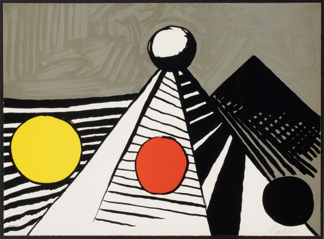 ALEXANDER CALDER (1898-1976) PENCIL SIGNED LITHOGRAPH: Alexander Calder (1898-1976) Le Bateau lavoir 1969 The lithograph in colors, numbered 41 from an edition of only 75 prints, is signed by the artist in pencil below the image lower right. Sheet
