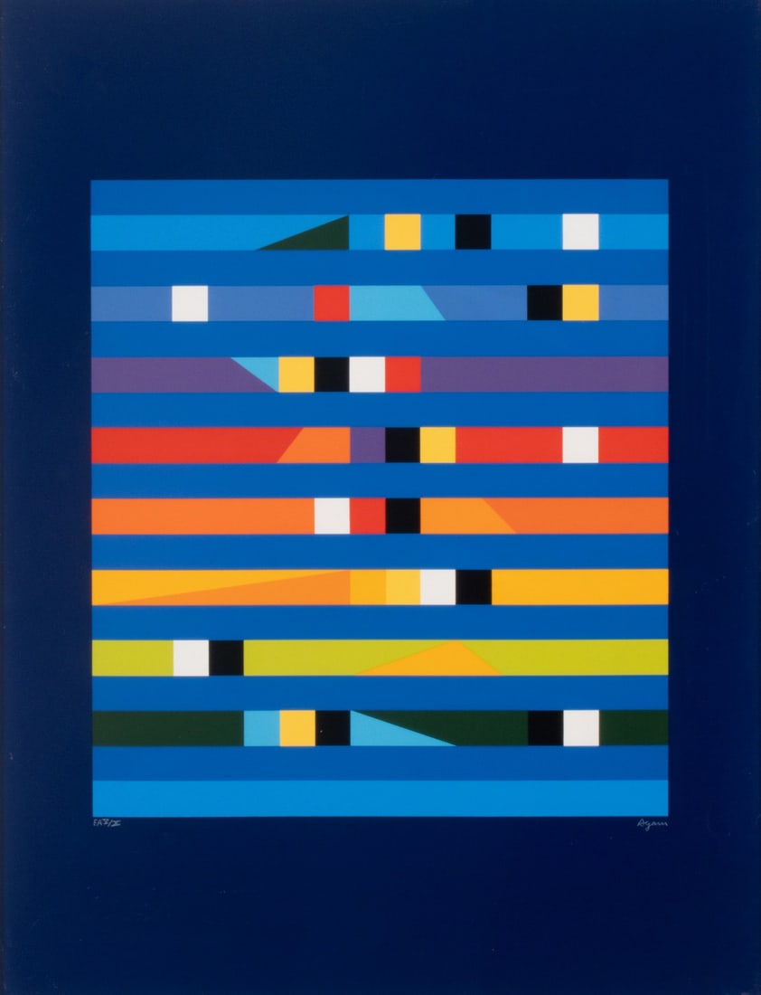 YAACOV AGAM (1928-2026) ARTIST'S PROOF SERIGRAPH: Yaacov (Gibstein) Agam (Israel, 1928-2026) The exclusive edition aside from the main edition of prints is inscribed EA V/X designating it as an artist's proof numbered 5 from an edition of only 10 pri