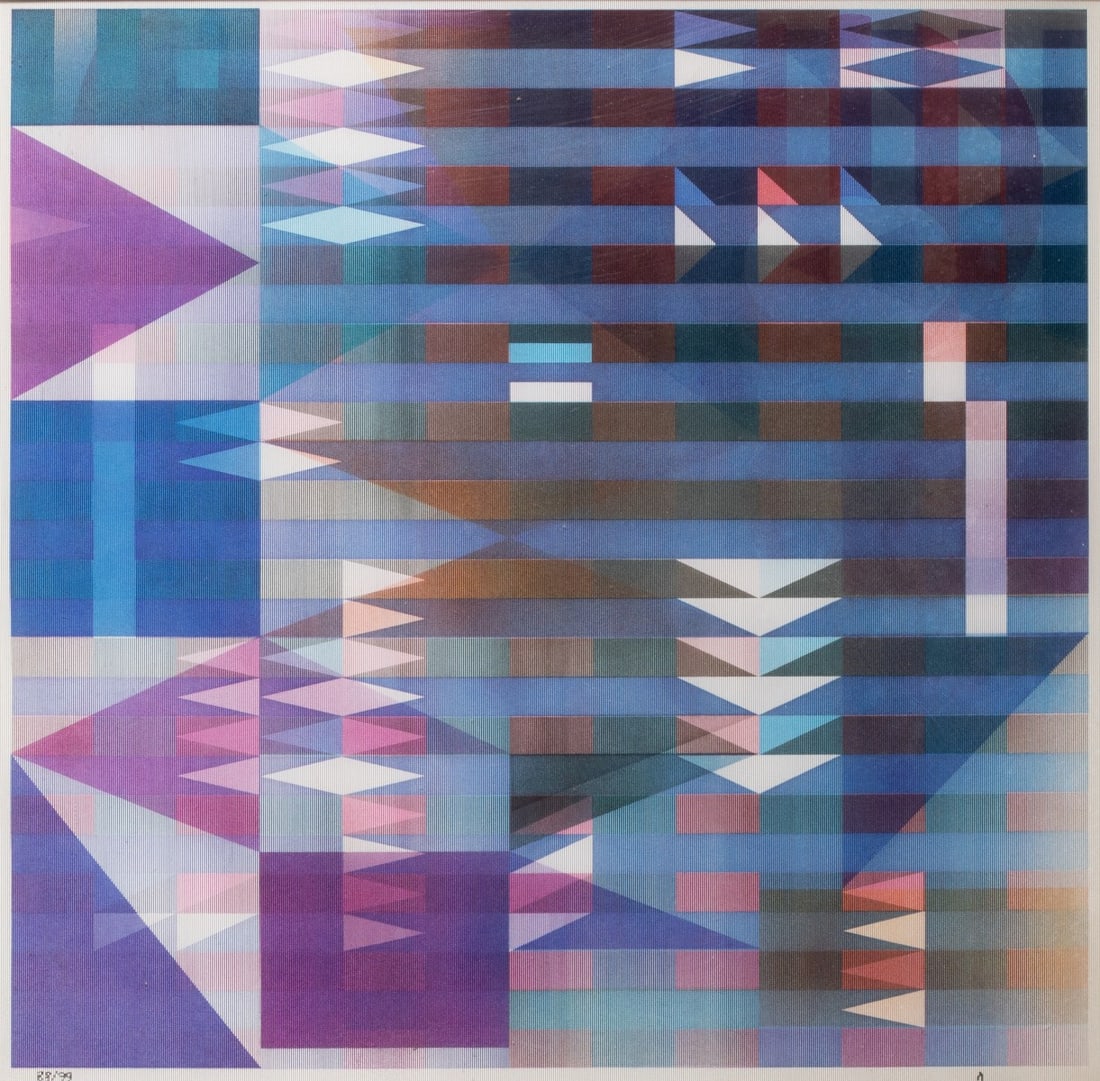 YAACOV AGAM (1928-2026) PENCIL SIGNED AGAMOGRAPH: Yaacov (Gibstein) Agam (Israel, 1928-2026) Cozumel The Agamograph, numbered 88 from an edition of 99 prints, is signed by the artist in pencil below the image lower right and titled verso with an arti
