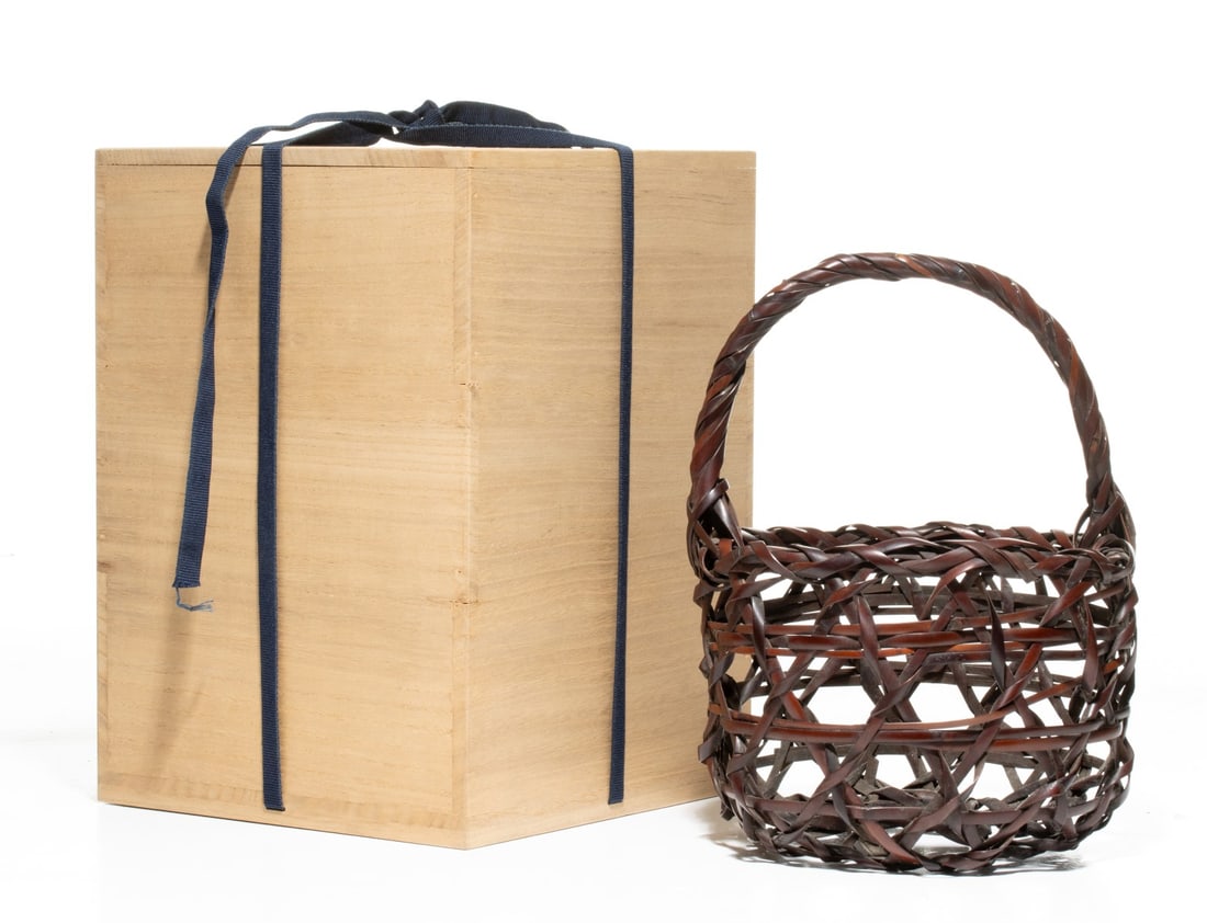 AN OPEN-WEAVE JAPANESE BAMBOO BASKET, ADAIR ESTATE (1 of 10)