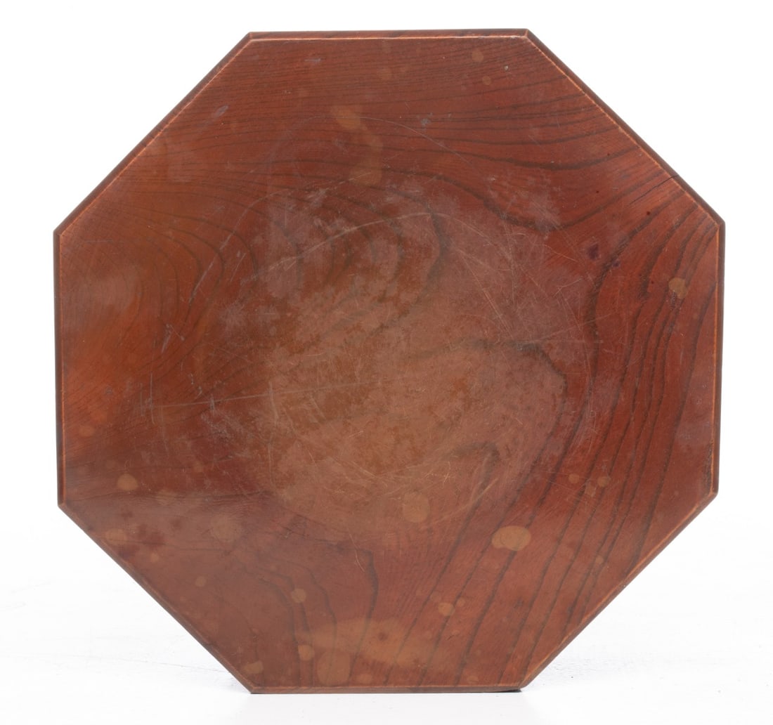 TWO SOLID KEYAKI WOOD TABLETOP STANDS - 4