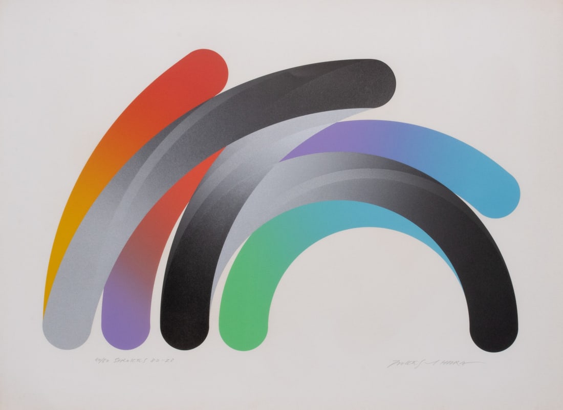 TAKESHI HARA (B. 1942) PENCIL SIGNED LITHOGRAPH: Takeshi Hara (Japan, Born 1942) Strokes 82-23 1982 The lithograph in colors, numbered 50 from an edition of 50 is signed by the artist in pencil below the image lower right and titled lower left. Shee