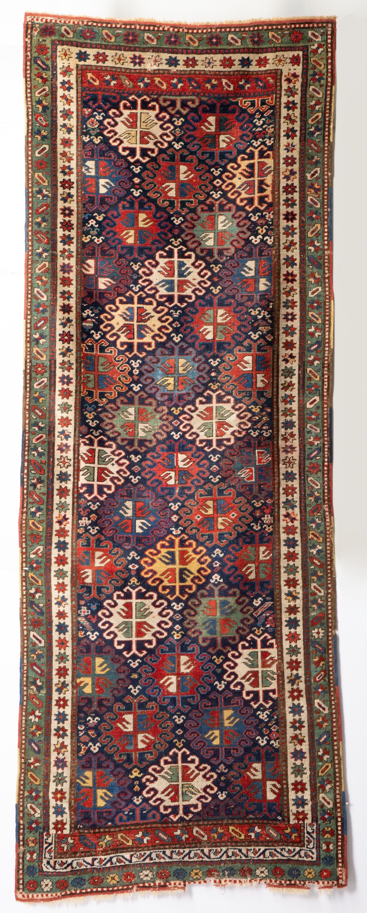 A CIRCA 1880 SOUTH CAUCASUS KARABAKH RUNNER, AS FOUND (1 of 15)