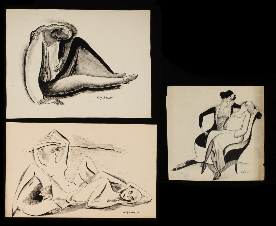 ADOLF DEHN (1895-1968) EARLY PEN AND INK DRAWINGS (3): Adolf Arthur Dehn (1895-1968) 1923-1930 The three pen and ink drawings on paper, each signed and dated lower right, are from the years Dehn lived in Berlin, Paris and Vienna. Sheet measures 12 x