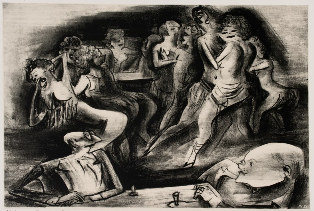 ADOLF DEHN (1895-1968) FRANKIE AND JOHNNY IN PARIS: Adolf Arthur Dehn (1895-1968) Franky and Johnny in Paris 1928 The lithograph, numbered 22 from an edition of only 30 prints, is signed and dated by the artist in pencil below the image lower right and