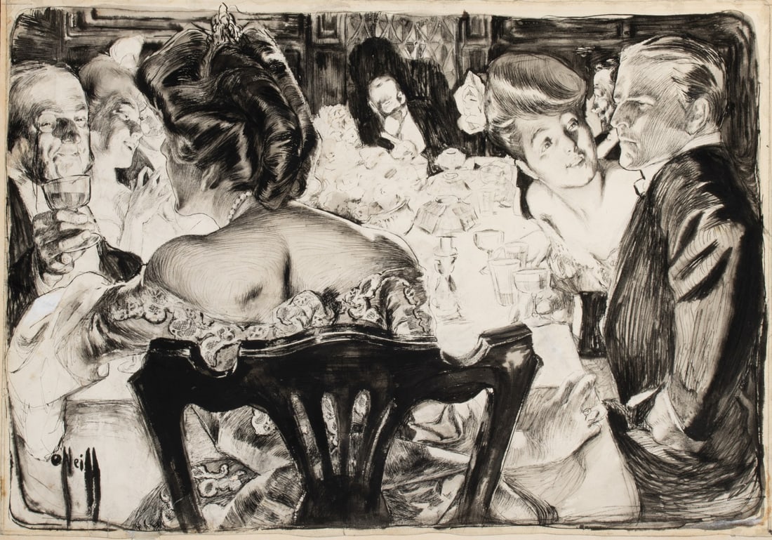 ROSE O'NEILL (1874-1944) COMPLEX INDIA INK ILLUSTRATION (1 of 13)