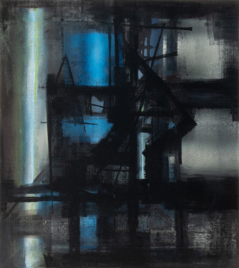 BORIS MARGO (1902-1995) 1954 ABSTRACT OIL ON CANVAS (1 of 14)