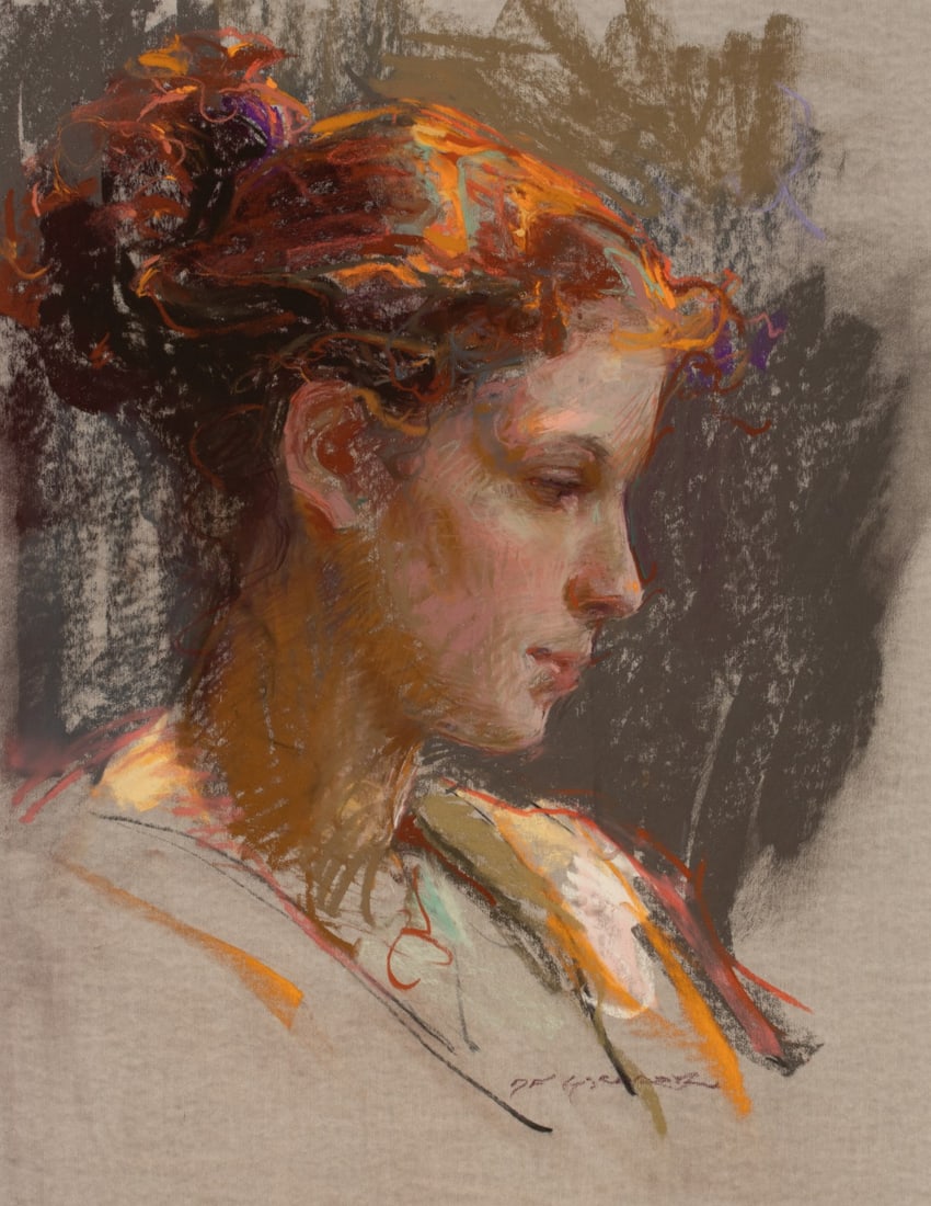 DANIEL GERHARTZ (BORN 1965) CHALK PASTEL PORTRAIT (1 of 12)