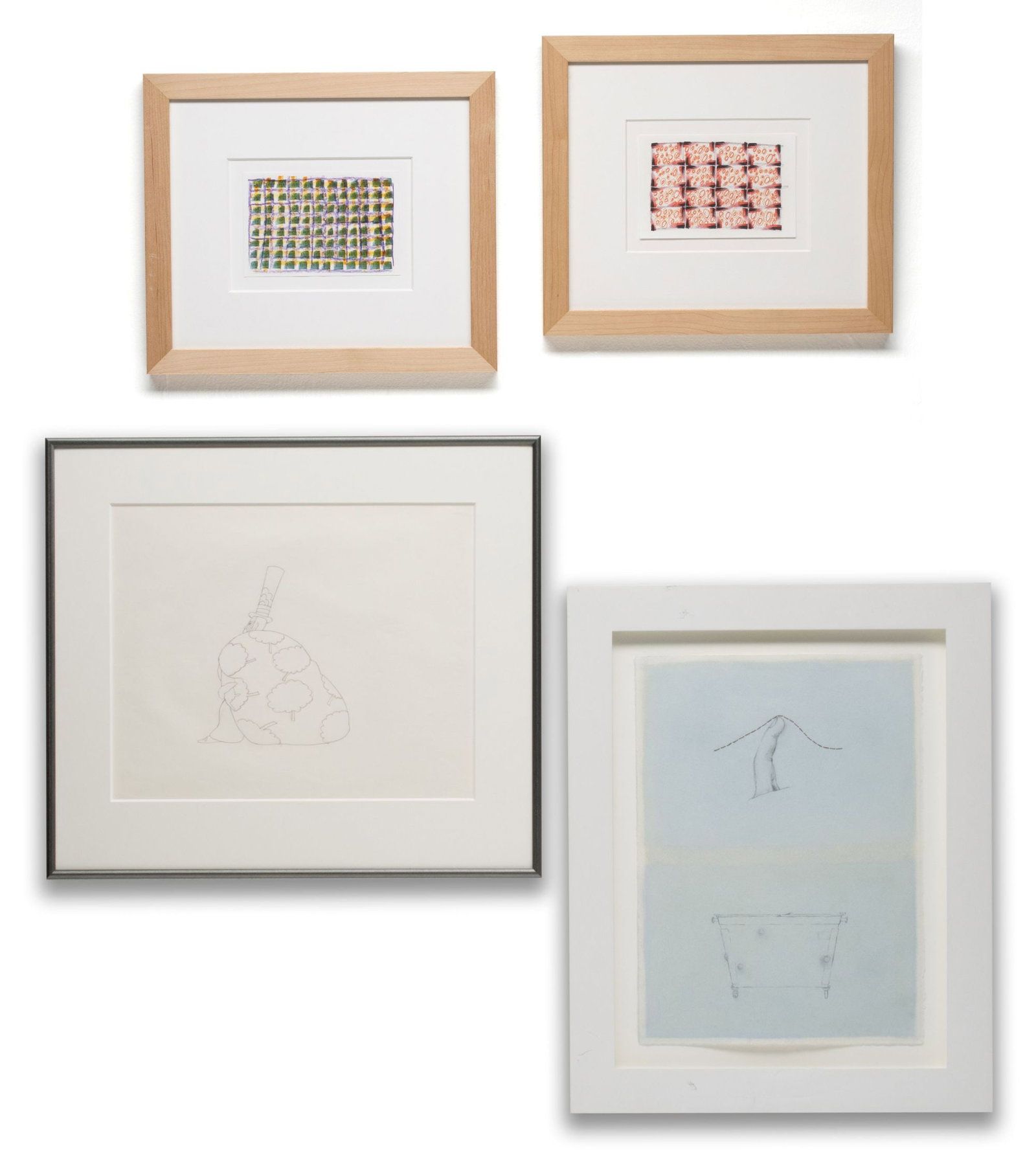 SIGNED PRINTS BY LORD MAYER, CORIN HEWITT, STEVEN LADD: Four finely framed works on paper: 1. Lord Mayer (1998). Graphite on paper from the animators of 'The Yellow, Submarine' feature film. The commemorative work released around the film's 30th anniversar