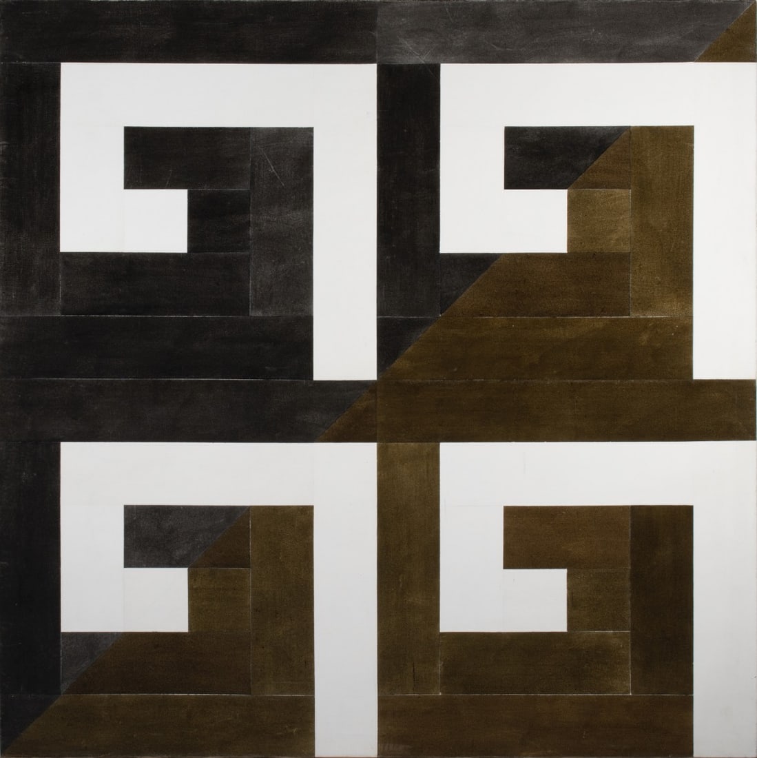 RONALD SLOWINSKI (1932-2023) ACRYLIC ON CANVAS: Ronald Slowinski (Missouri, 1932-2023) 1969 Signed and dated verso on the canvas, this systematic, hard-edged, geometric painting on the grid predates Ron's atmospheric experiential Pollen Series and 