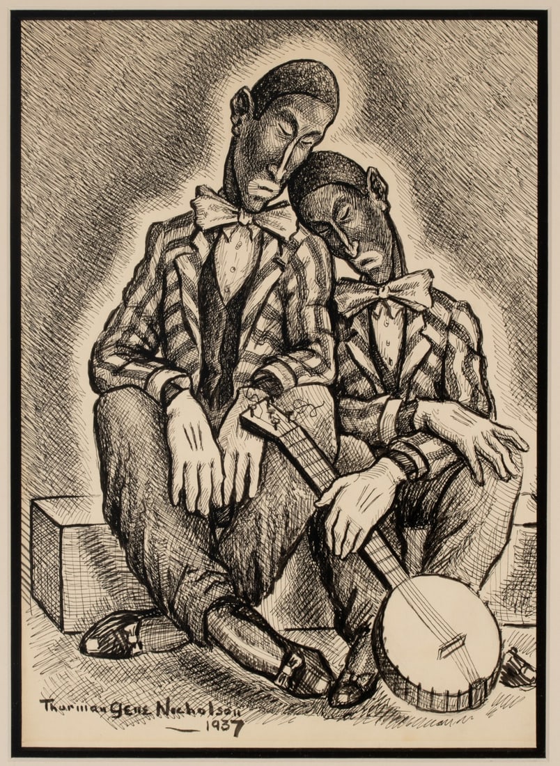 THURMAN NICHOLSON (B. 1909 ) 1937 CHICAGO MODERNIST INK (1 of 10)