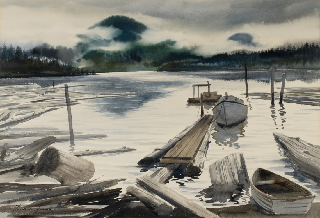 FREDERIC JAMES (1915-1985) WASHINGTON STATE WATERCOLOR (1 of 11)