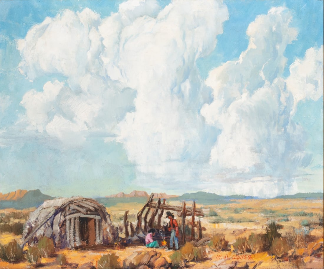 MARCO GOMEZ (1910-1972) OIL ON CANVAS OF NAVAJO (1 of 11)