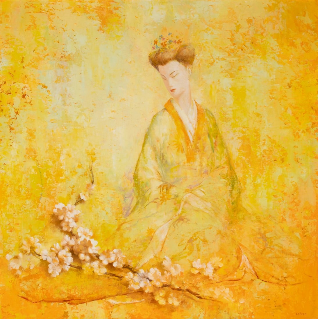 ALEXANDER CANEDO (1902-1978) OIL ON ARTIST'S BOARD: Alexander Canedo (1902-1978) Mid 20th Century Signed lower right. Board measures 20 x 20 with a framed size of 28.5 x 28.25 inches. Without proof of exemption, be aware that internet sales tax applies