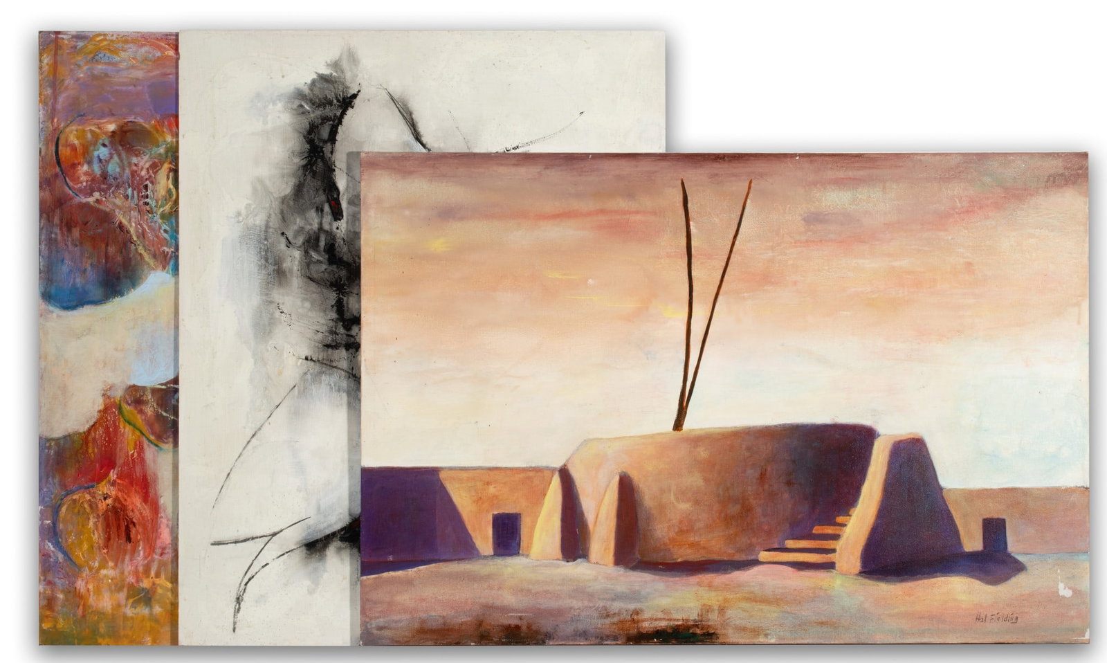 HAL FIELDING (1928-2013) CONTEMPORARY ACRYLICS (3 WORKS (1 of 14)