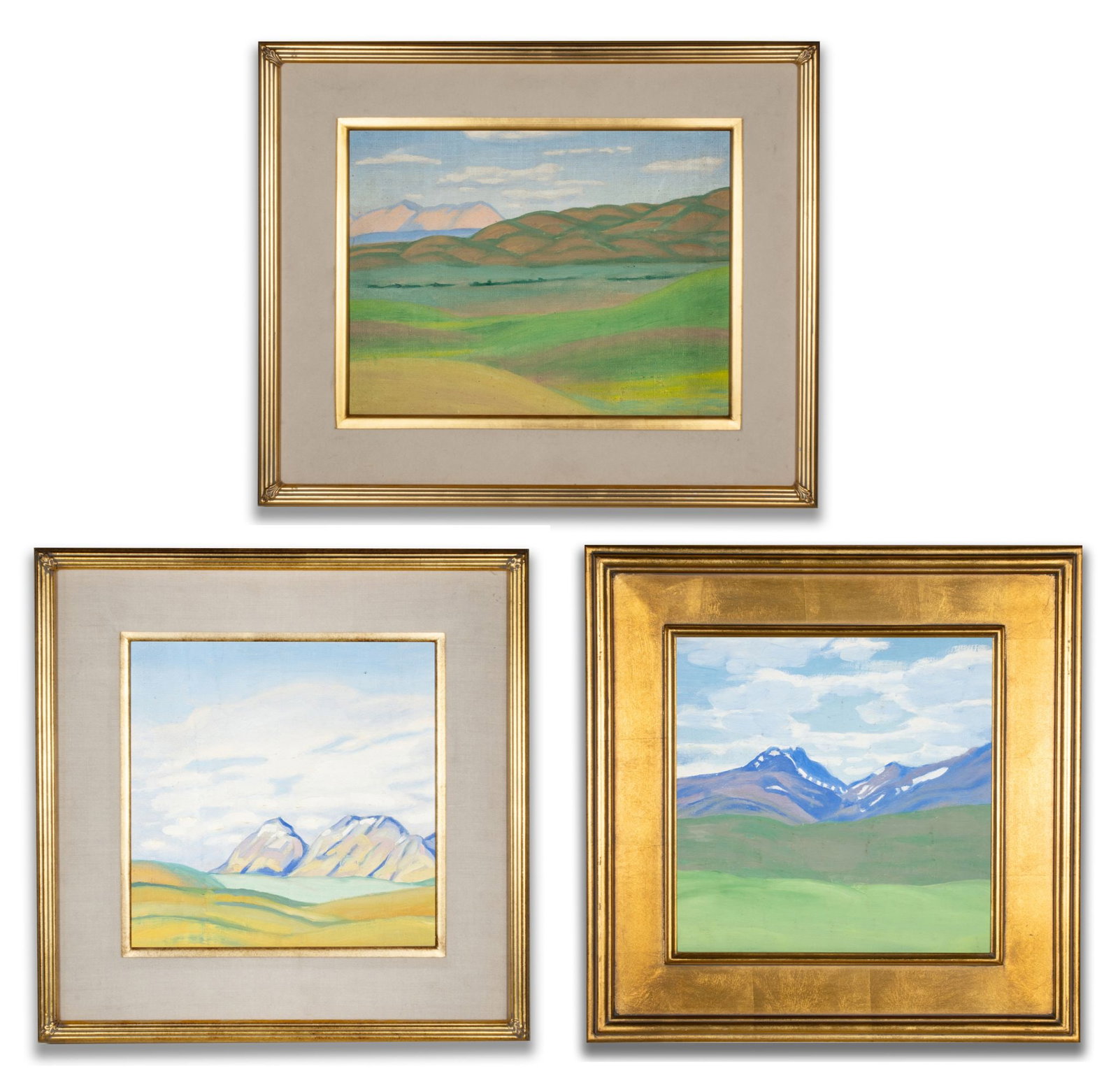 LANGDON KIHN (1898-1957) ALASKA LANDSCAPES (3 WORKS): William Langdon Kihn (1898-1957) Alaska Landscapes 1. William Langdon Kihn (1898-1957) & Phyllis Kihn Alaska Landscape (1979). Oil on canvas handwritten verso 'Painted with Langdon Kihn, Phyllis Kihn,