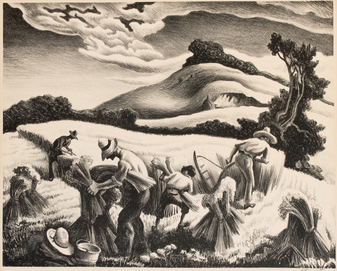 THOMAS HART BENTON (1889-1975) PENCIL SIGNED LITHOGRAPH (1 of 11)