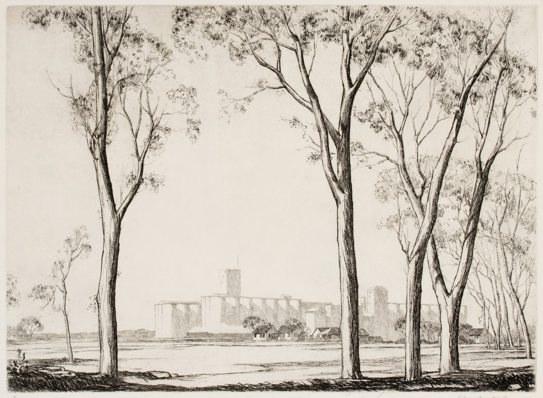 CHARLES CAPPS (1898-1981) PENCIL SIGNED ETCHING: Charles Merrick 'Chili' Capps (Kansas, 1898-1981) Castles in Kansas 1933 The etching published in an edition of only 60 prints is signed by the artist in pencil below the image lower right and titled 
