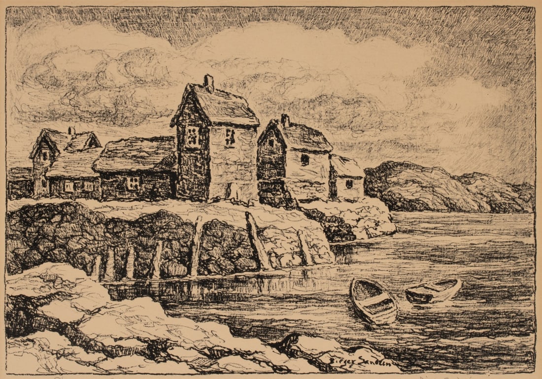 BIRGER SANDZEN (1871-1954) PENCIL SIGNED LITHOGRAPH (1 of 15)