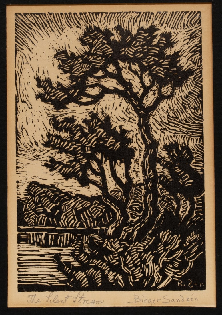 BIRGER SANDZEN (1871-1954) PENCIL SIGNED WOODBLOCK (1 of 9)
