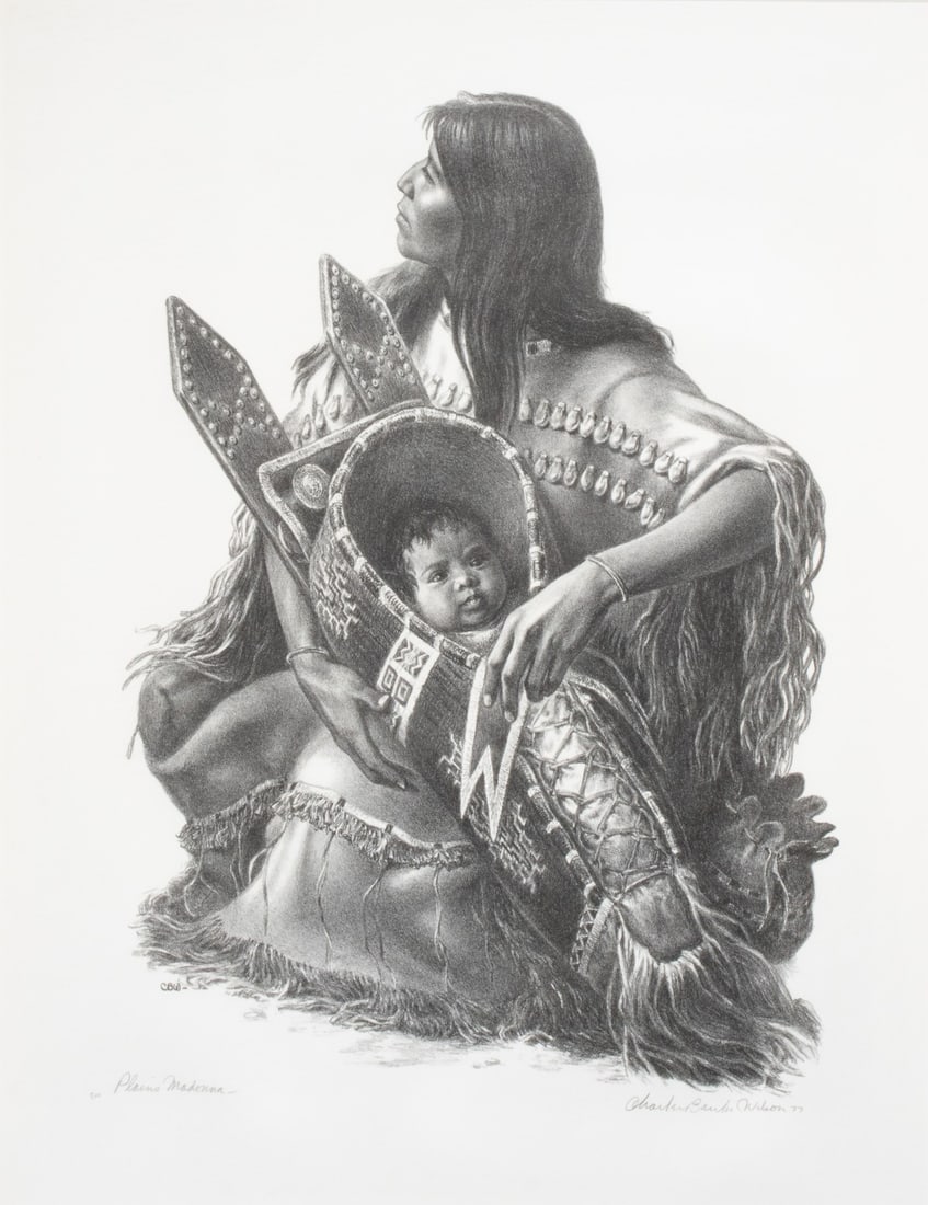 CHARLES BANKS WILSON (1918-2013) PENCIL SIGNED LITHO: Charles Banks Wilson (Oklahoma, 1918-2013) Prairie Madonna 1977 The lithograph, published in an edition of 300 prints, is signed by the artist in pencil below the image lower right and titled lower