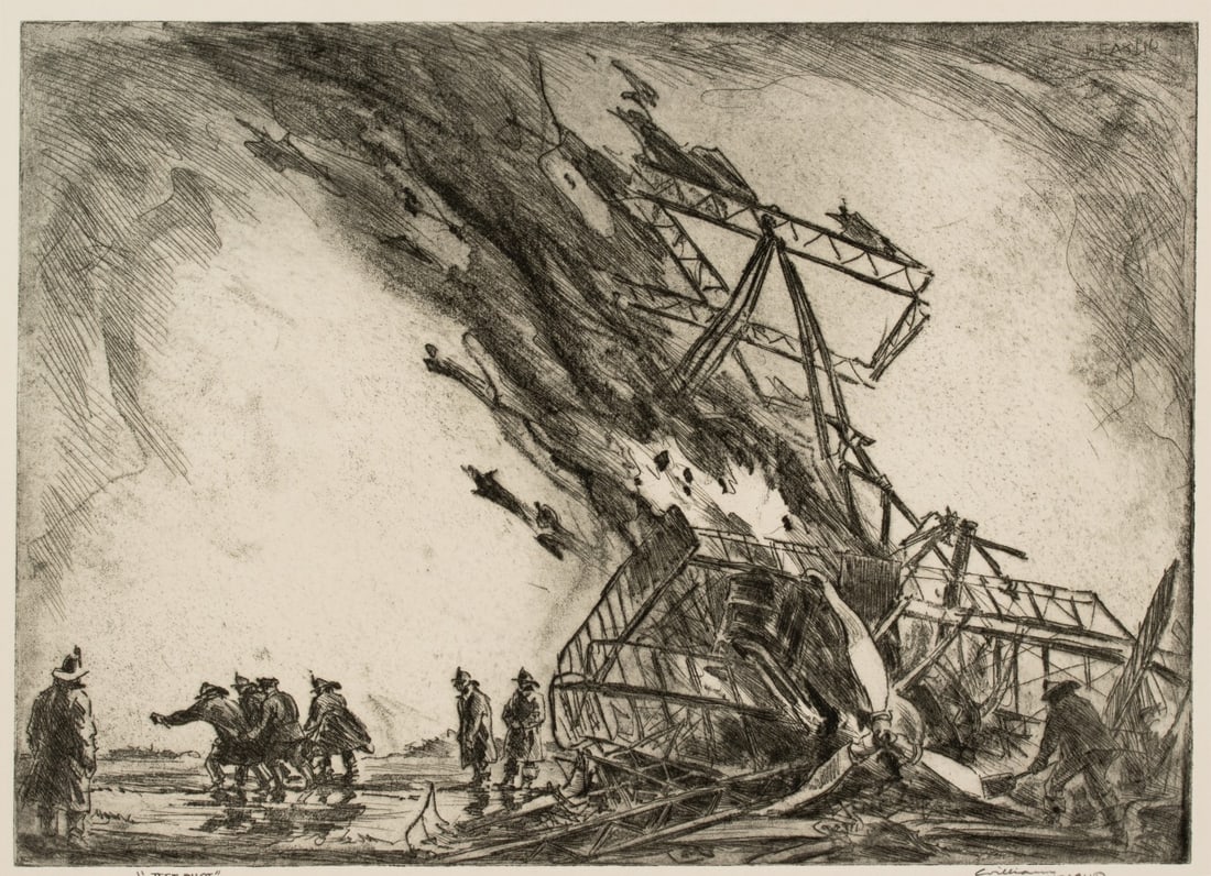 WILLIAM HEASLIP (1898-1970) PENCIL SIGNED ETCHING: William Heaslip (1898-1970) Test Pilot Circa 1935 The lithograph, numbered 3 from an edition of 100 prints, is signed by the artist in pencil below the image lower right and titled lower left. Plate m